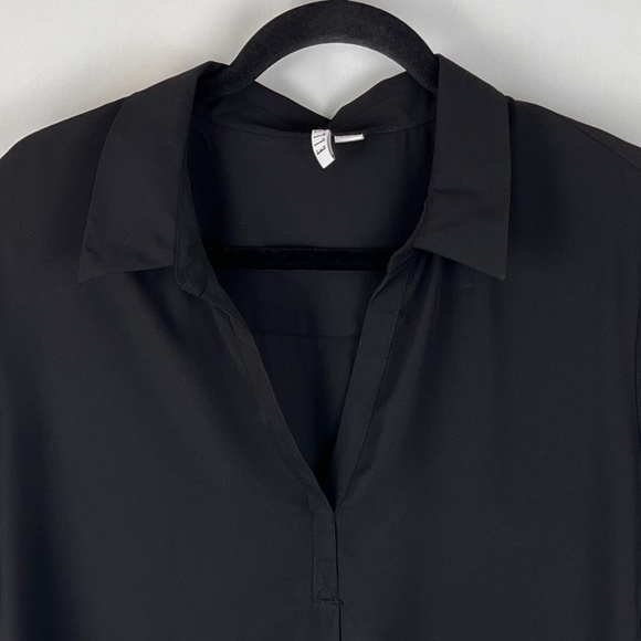 Elle Chiffon Tunic Length Black Top Size XL - Picture 4 of 11